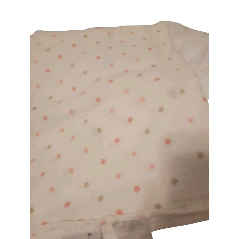 Aden by Aden + Anais  Swaddle‎ Blanket White Pink Brown Tan Stars Muslin